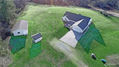 Aerial view facing West.