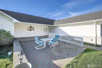 The concrete patio is a great spot to entertain guests