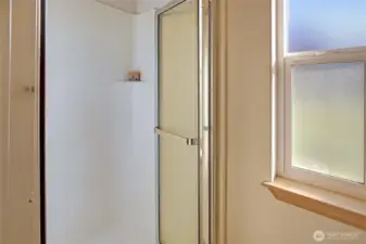 Guest bathroom shower.