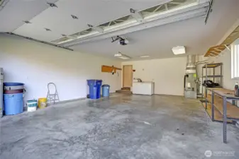 Large spacious and oversized two car attached garage.