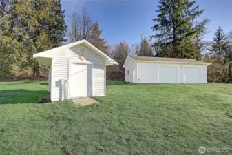 Private water well and detached shop just North of the home.