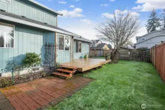 Back yard with deck.