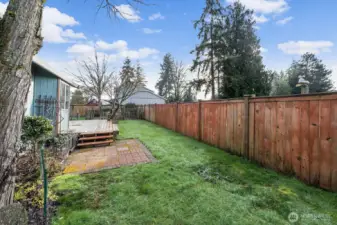 Fully fenced back yard.