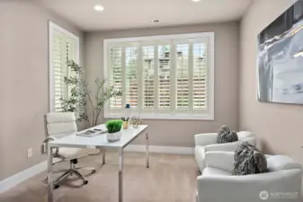 A dedicated home office, ideal for remote work