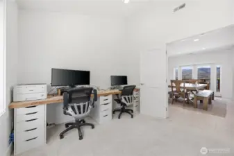 Lower level office with murphybed for added versatility