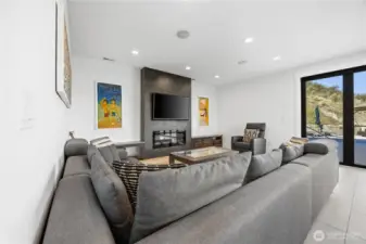 Living room with electric place.