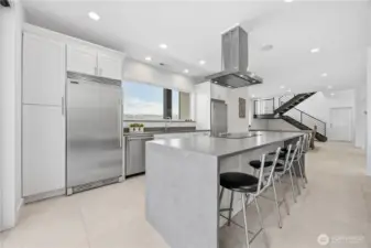 Modern luxury kitchen with a clean, minimalist aesthetic