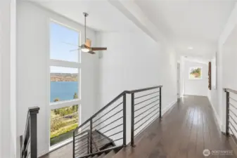 Top of stairs looking toward 2 guest bedrooms.