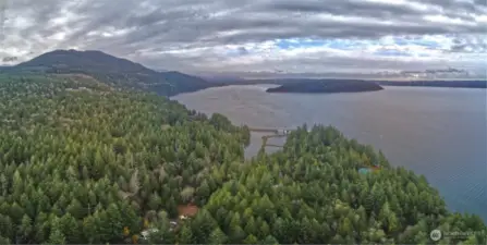 Point Whitney with Dabob Bay and Quilcene Bay to the North. Endless fishing, shellfish and boating just a few steps away.