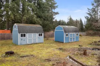 2 of the 3 large storage sheds.