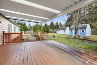 Covered back deck, used as the main entry!