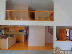from the downstairs looking up to the loft
