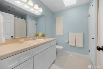 The upstairs bath.