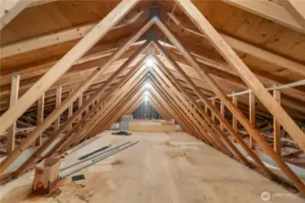 Large storage area upstairs of heated 10 car garage