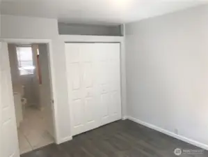 Unit One 1b1b - Bedroom, closet, bathroom
