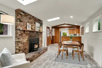Dining Rm, Fireplace, facing Kitchen
