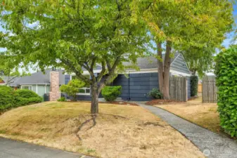 Front yard and gate to back fenced yard