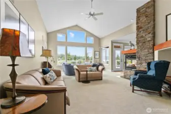 Vaulted ceilings in the main living space