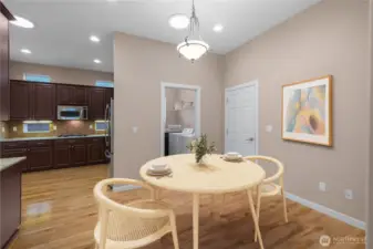 Versatile eat-in/flex space off the kitchen, perfect for dining, working, or casual gatherings.