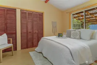 Enjoy ample storage and organization in this bedroom boasting two spacious closets.