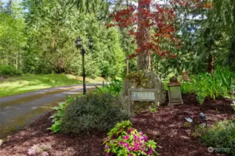 Entrance to driveway.