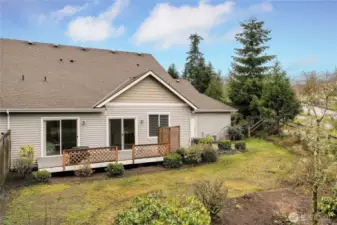 Fully fenced lot in back.