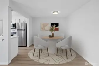 Dining room virtually staged