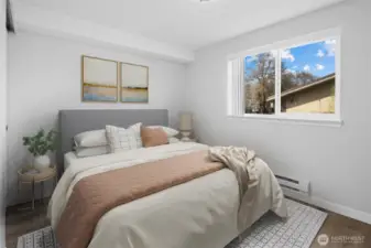 Bedroom virtually staged