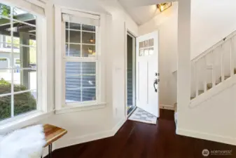 Enter into a large dining or formal living area.