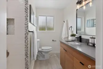 Upstairs Full bathroom gorgeously updated.