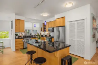 The pantry is to the right.