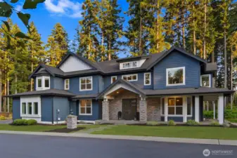 One of a kind custom built home with wrap around covered porch.