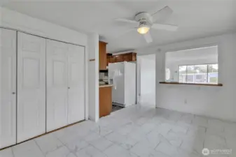 Another view of Dining Room,  Kitchen, pass through to living room and Kitchen.