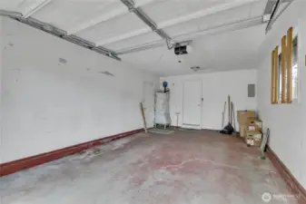 Oversized Garage with garage door opener