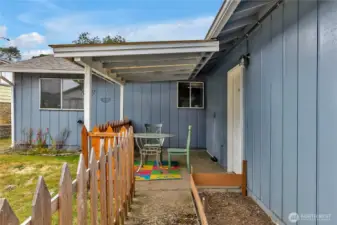 View of Covered Patio from back of house
