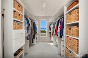 Large & bright walk-in closet.