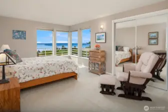 Secondary bedroom on the main floor. Large, light, and view oriented!
