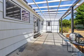 Grand covered porch perfect for entertaining in any weather
