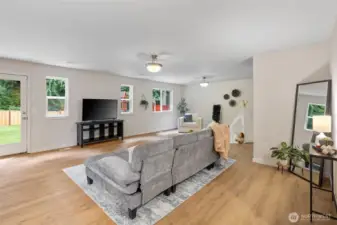 Oversized family room with many possibilities to be had! Other Belmark models actually made the extra room into a den of the family room.