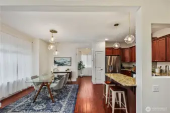 Flows to dining room and open concept kitchen