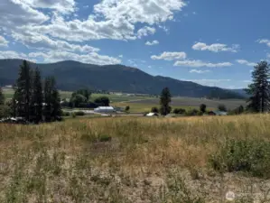 View from front of house. Sledding hill just across the yard.