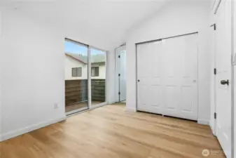 2nd Bedroom with vaulted ceiling and big balcony