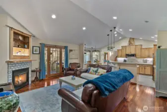 Living area includes the kitchen with an eating area.