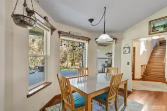 The breakfast nook with a lovely view of the back yard.