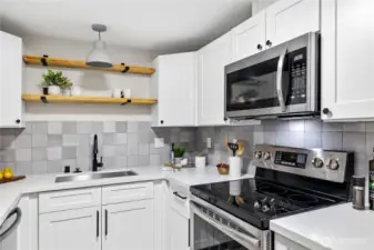 Custom Backsplash & Floating Shelves
