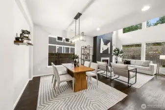 Large dining area with lots of natural light