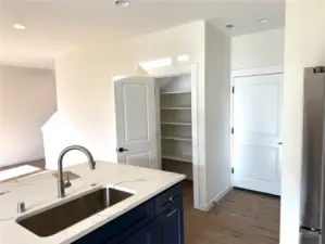 pantry goes under stairs for lots of storage