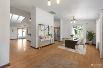 The dining room virtually staged