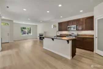 Kitchen facing Living Room