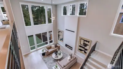 View from Upper Level shows how expansive the Great Room is!
